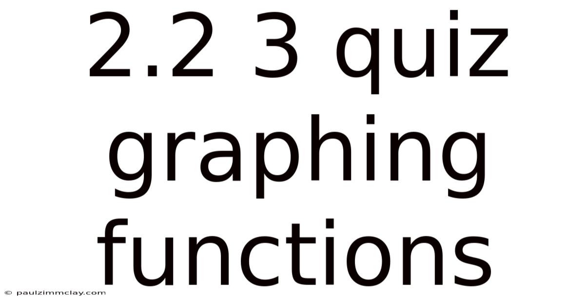 2.2 3 Quiz Graphing Functions