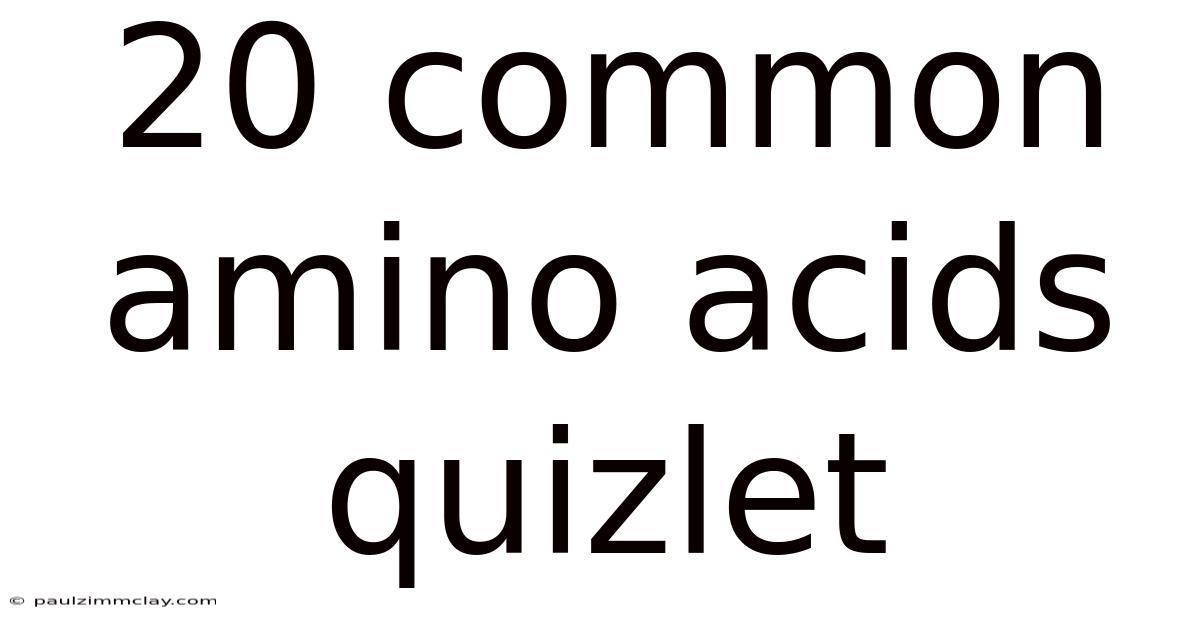 20 Common Amino Acids Quizlet