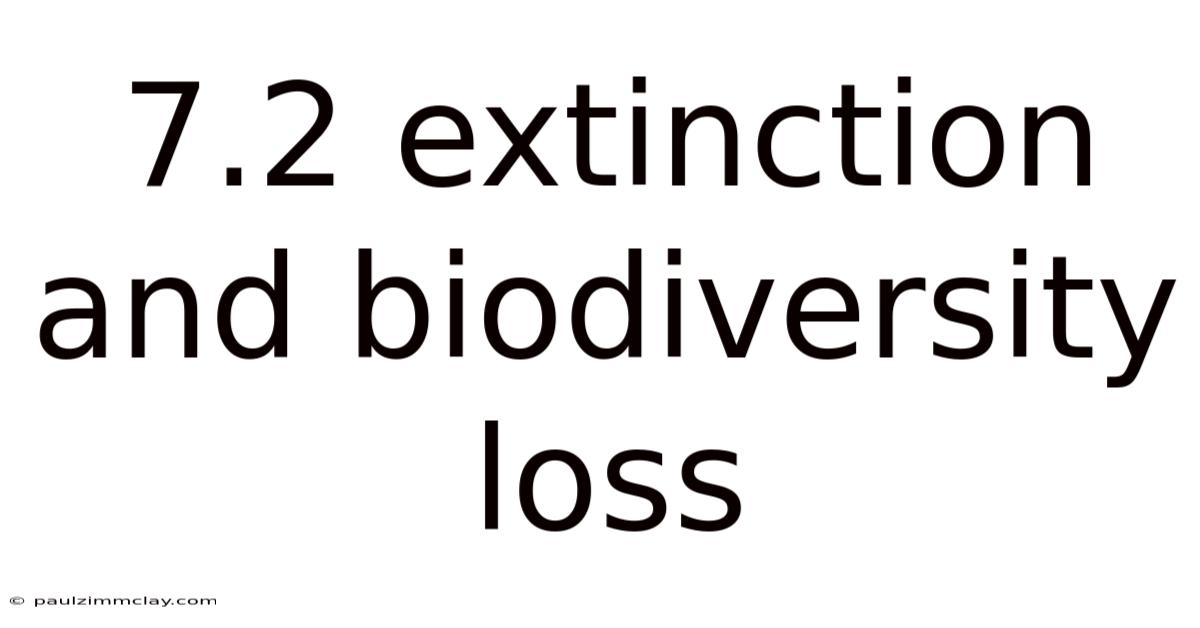 7.2 Extinction And Biodiversity Loss