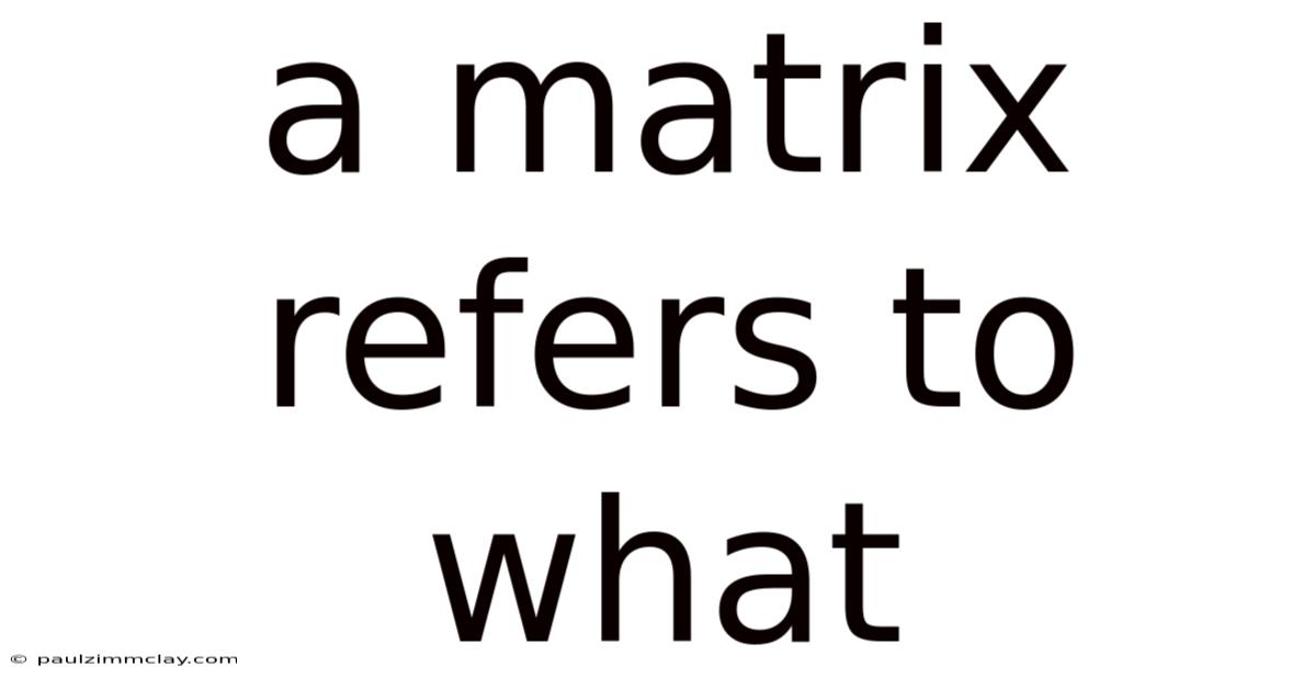 A Matrix Refers To What