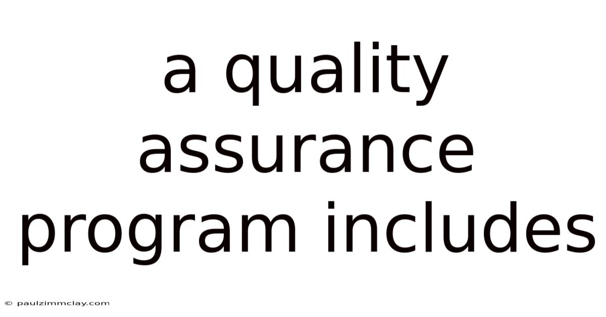 A Quality Assurance Program Includes