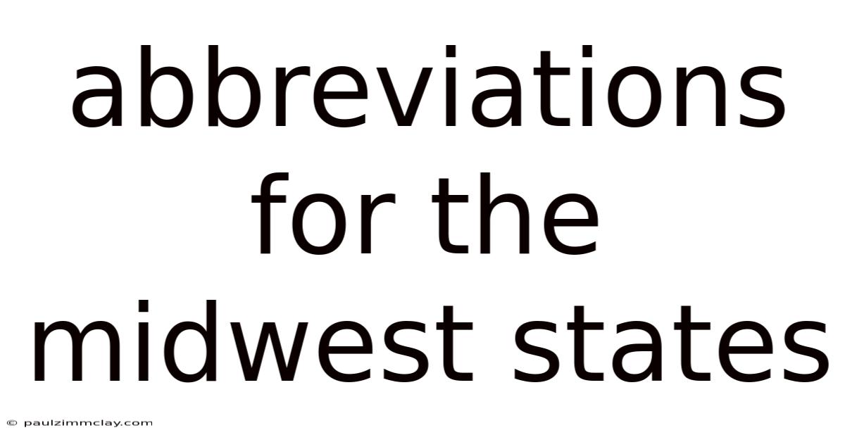 Abbreviations For The Midwest States