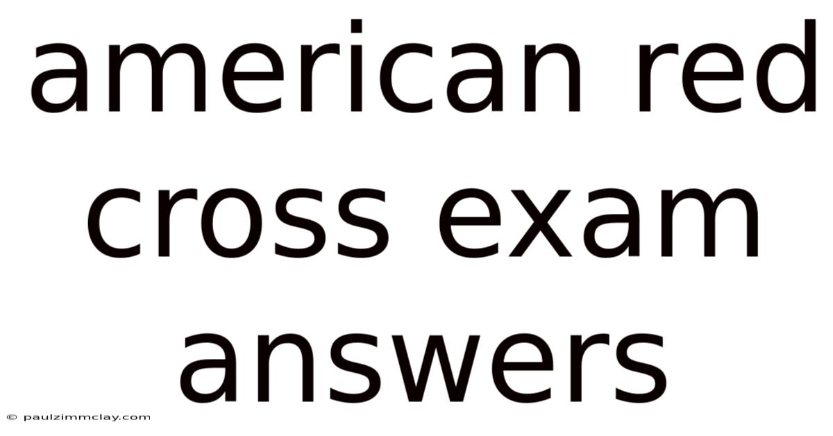 American Red Cross Exam Answers