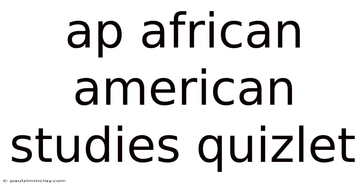 Ap African American Studies Quizlet