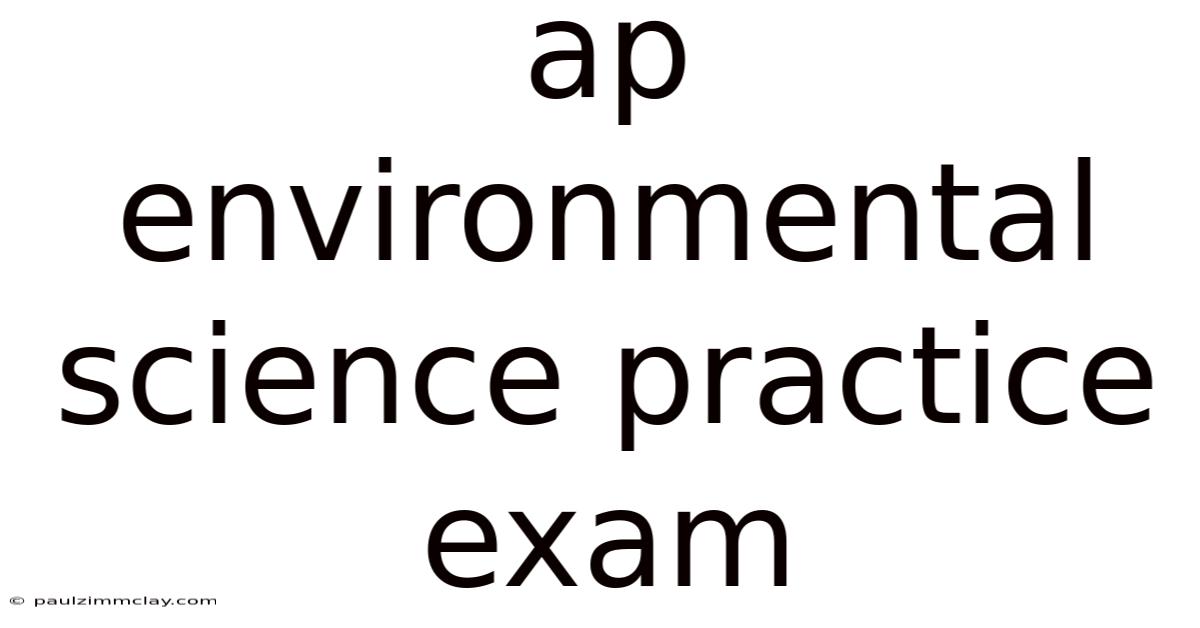 Ap Environmental Science Practice Exam