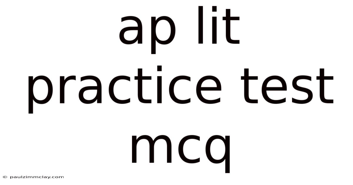 Ap Lit Practice Test Mcq