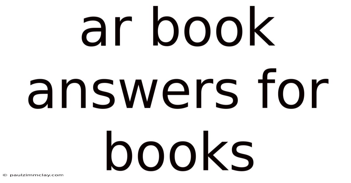 Ar Book Answers For Books