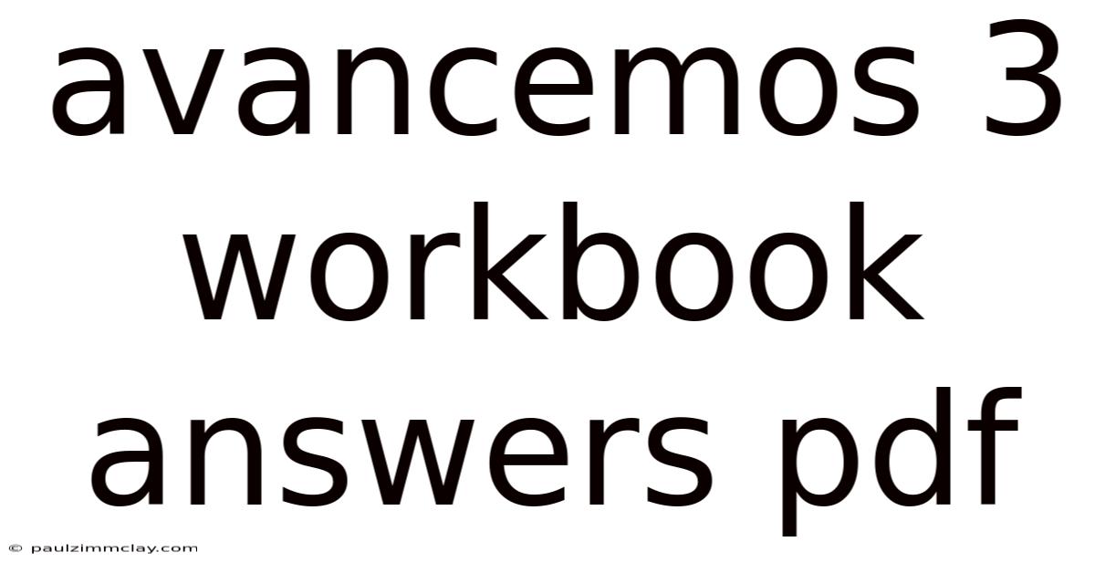 Avancemos 3 Workbook Answers Pdf