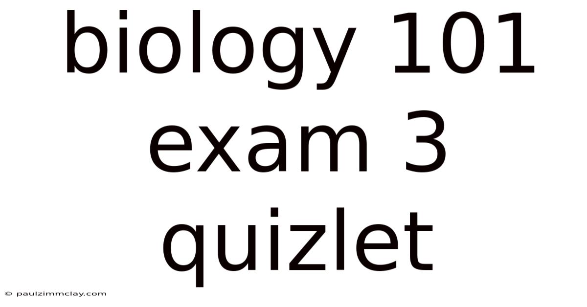 Biology 101 Exam 3 Quizlet
