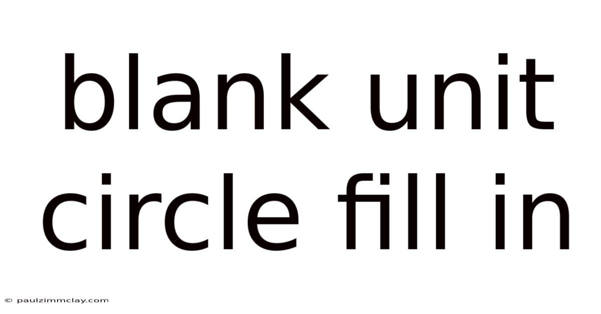 Blank Unit Circle Fill In