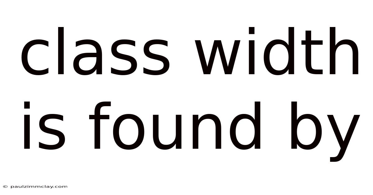 Class Width Is Found By