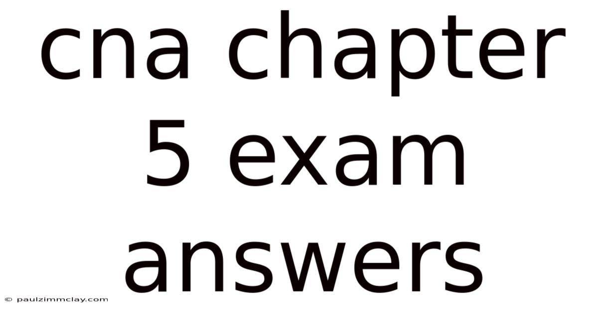 Cna Chapter 5 Exam Answers
