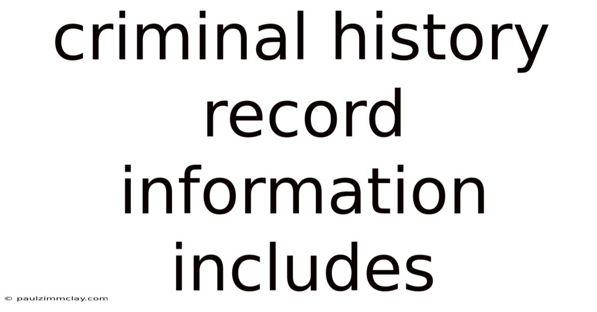 Criminal History Record Information Includes