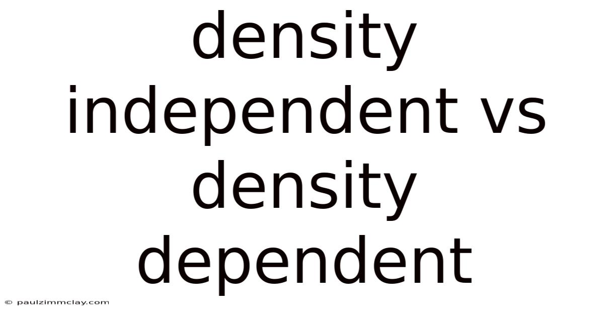 Density Independent Vs Density Dependent