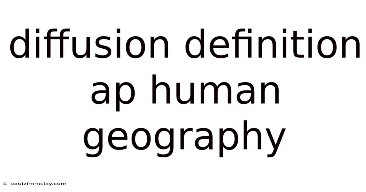 Diffusion Definition Ap Human Geography
