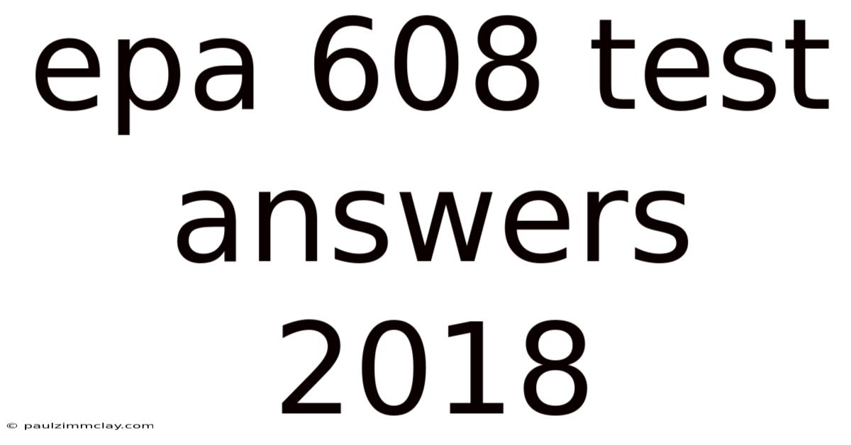 Epa 608 Test Answers 2018