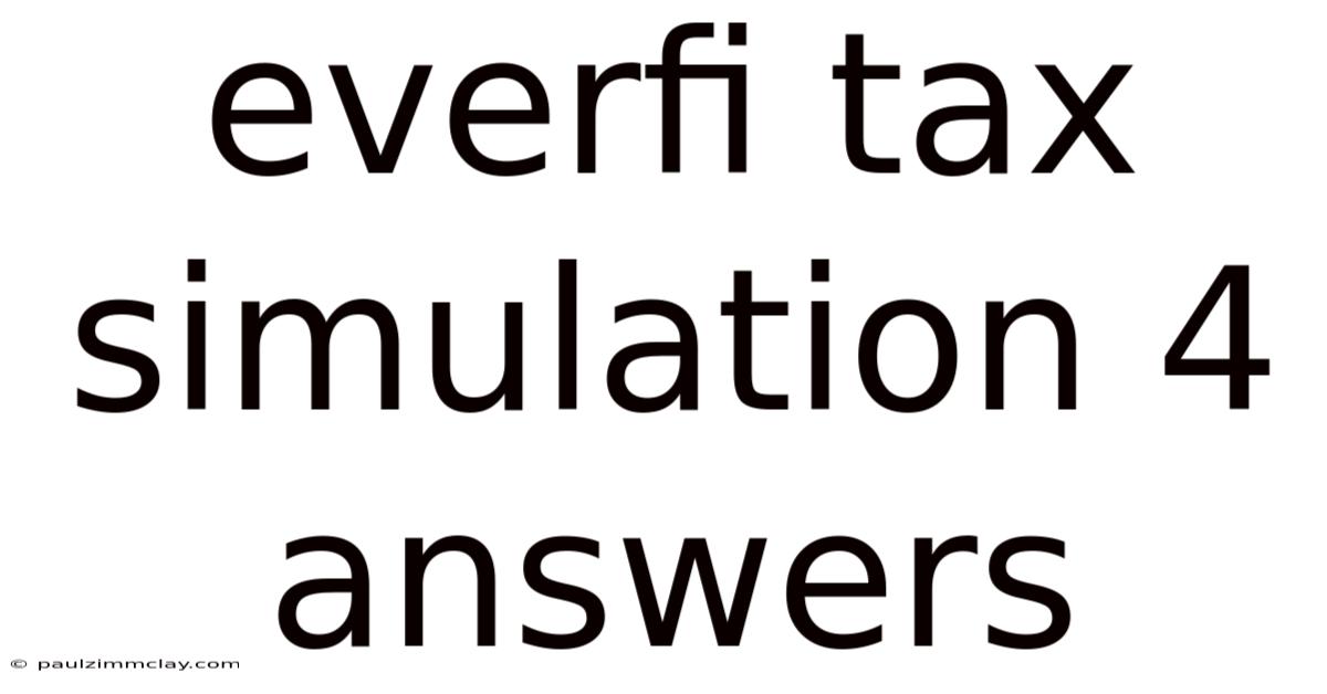 Everfi Tax Simulation 4 Answers