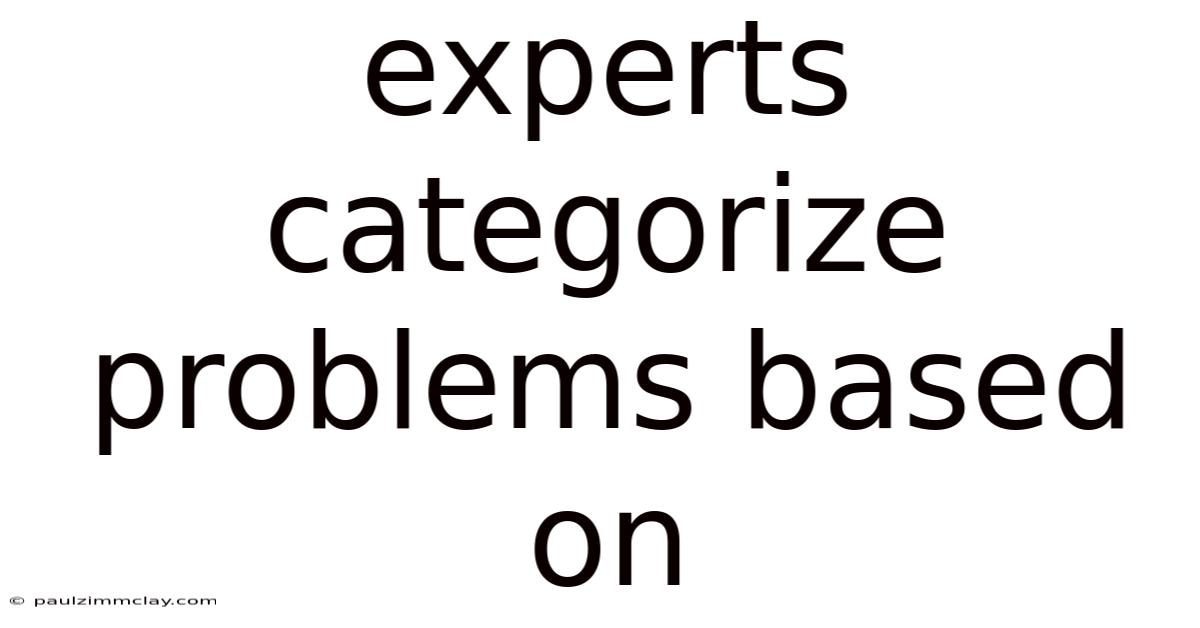 Experts Categorize Problems Based On