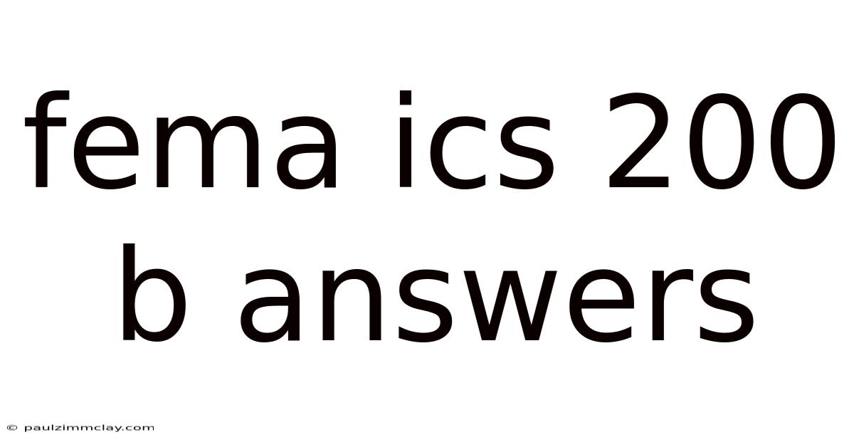 Fema Ics 200 B Answers