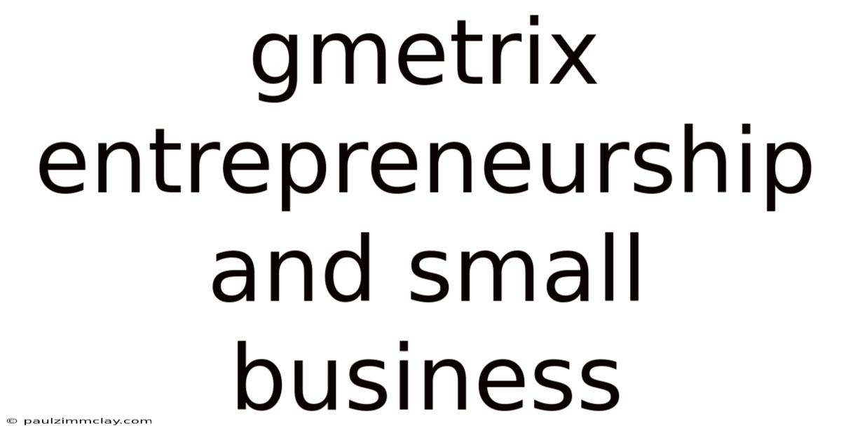 Gmetrix Entrepreneurship And Small Business