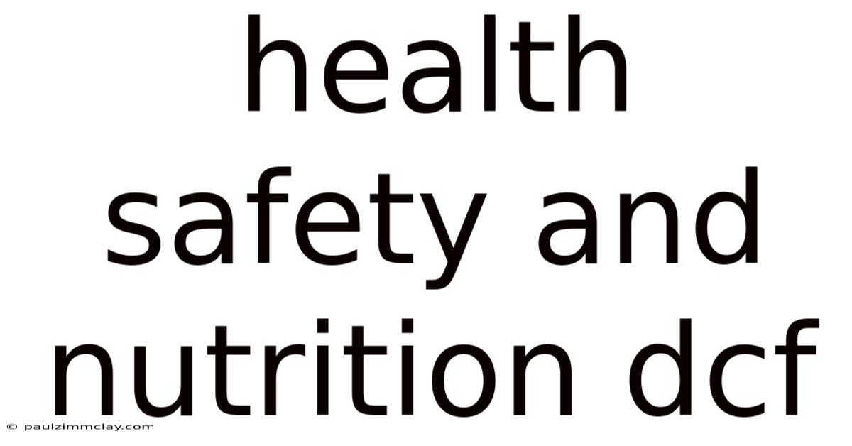 Health Safety And Nutrition Dcf