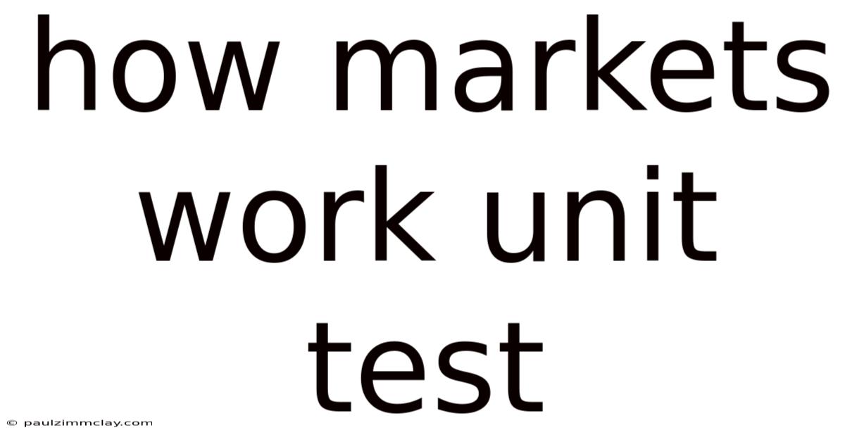 How Markets Work Unit Test
