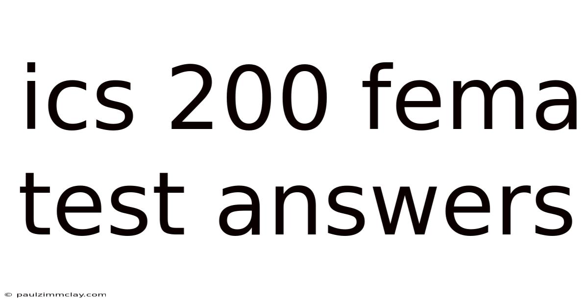 Ics 200 Fema Test Answers