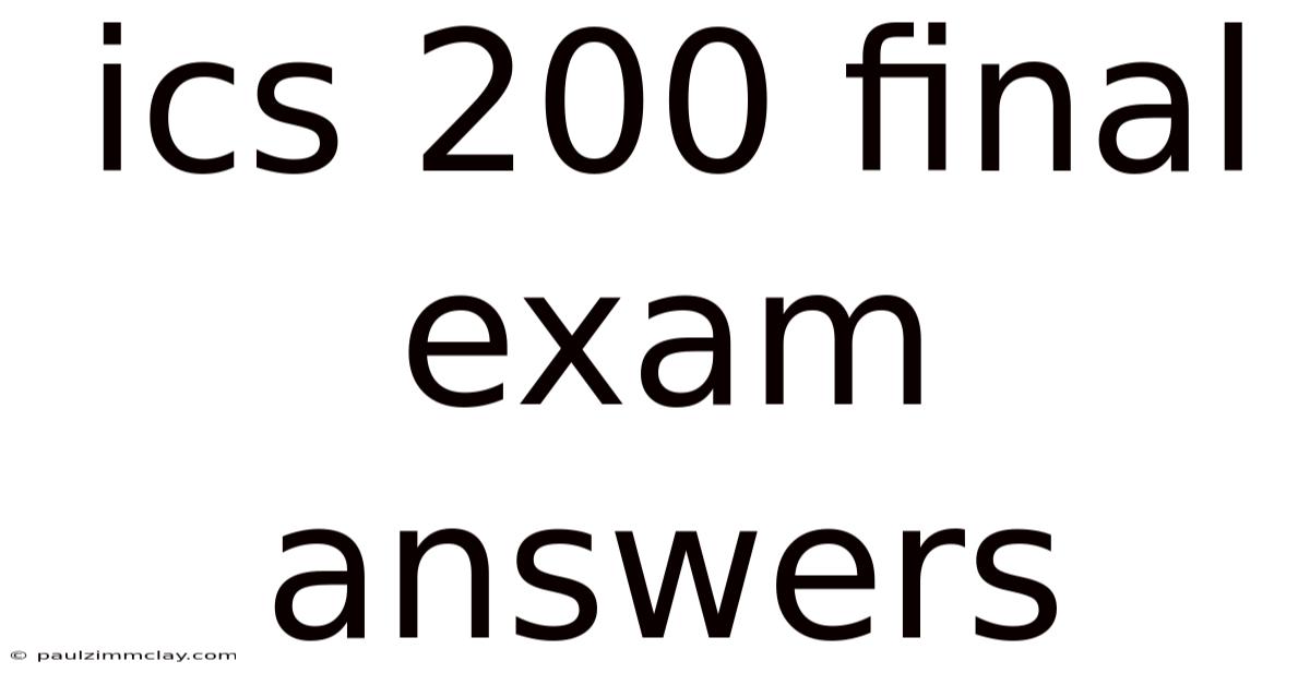 Ics 200 Final Exam Answers