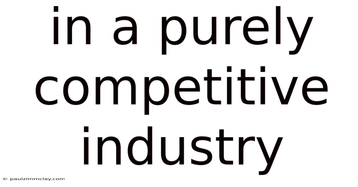 In A Purely Competitive Industry
