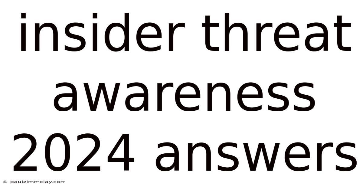 Insider Threat Awareness 2024 Answers