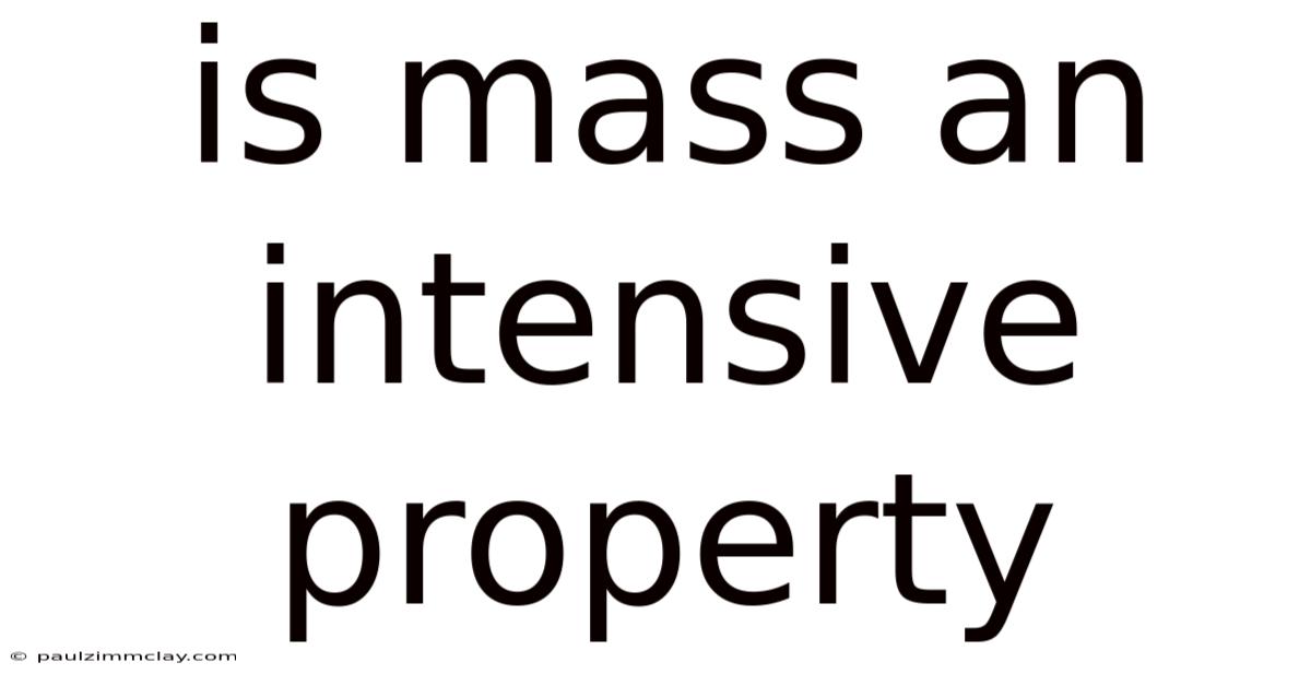 Is Mass An Intensive Property