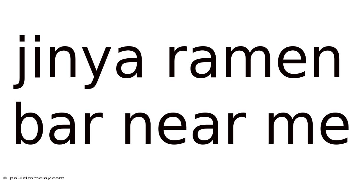 Jinya Ramen Bar Near Me