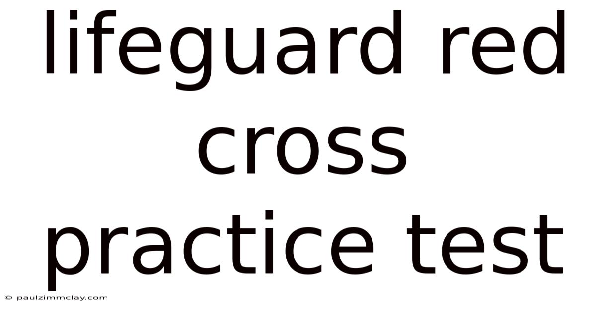 Lifeguard Red Cross Practice Test