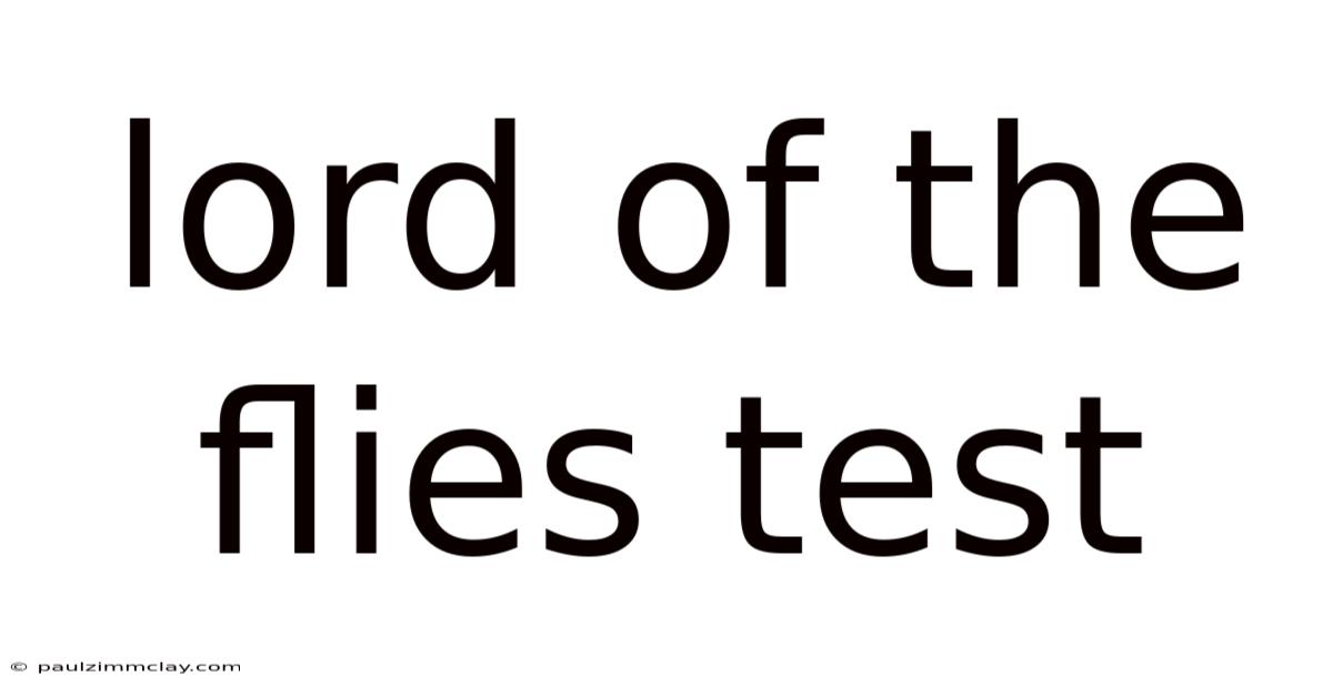 Lord Of The Flies Test