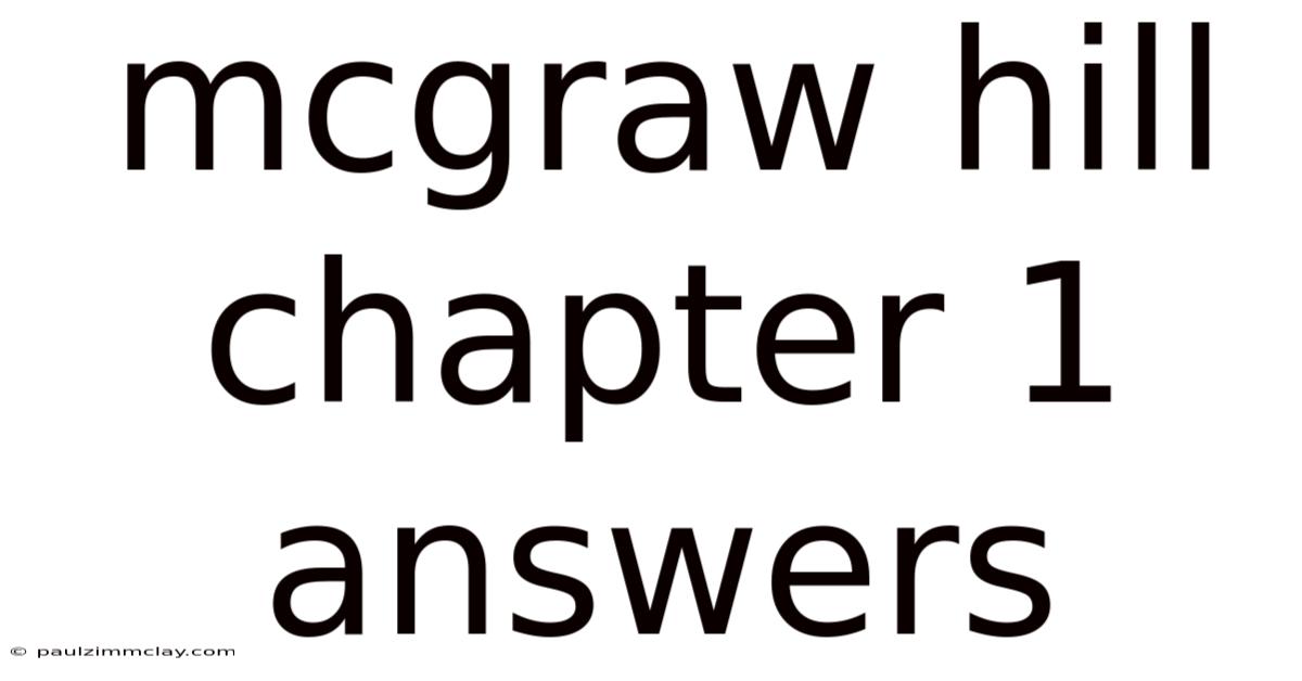 Mcgraw Hill Chapter 1 Answers