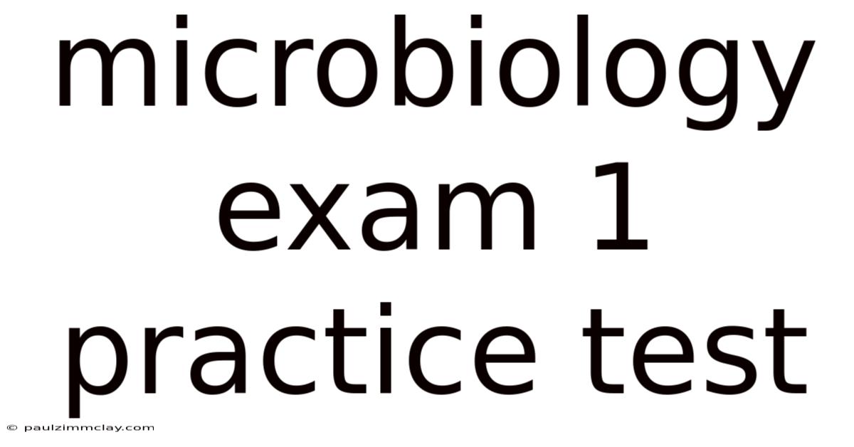 Microbiology Exam 1 Practice Test