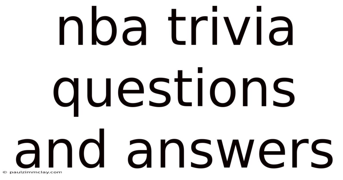 Nba Trivia Questions And Answers