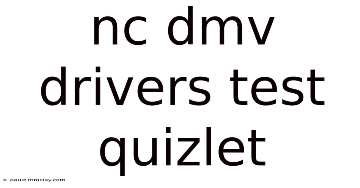 Nc Dmv Drivers Test Quizlet