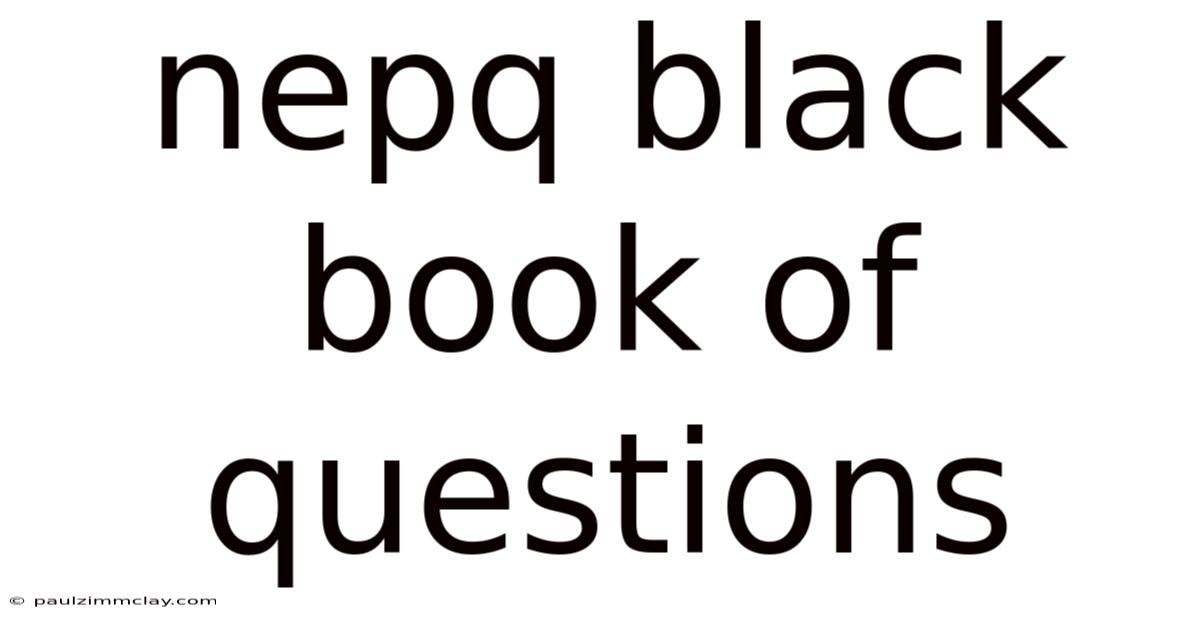 Nepq Black Book Of Questions