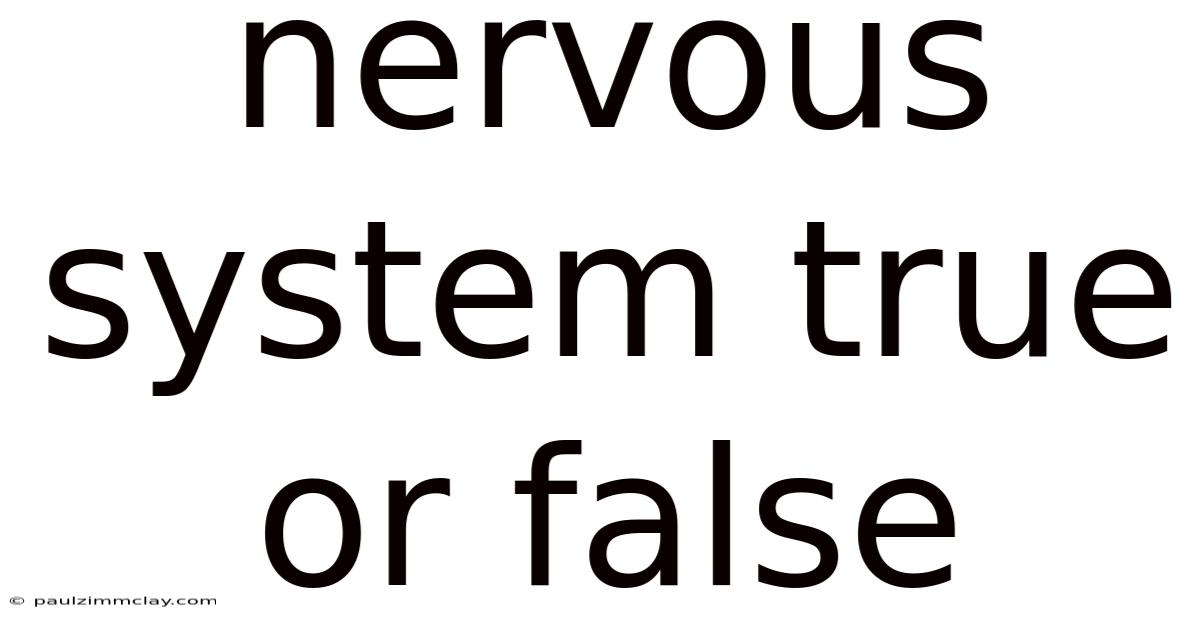 Nervous System True Or False