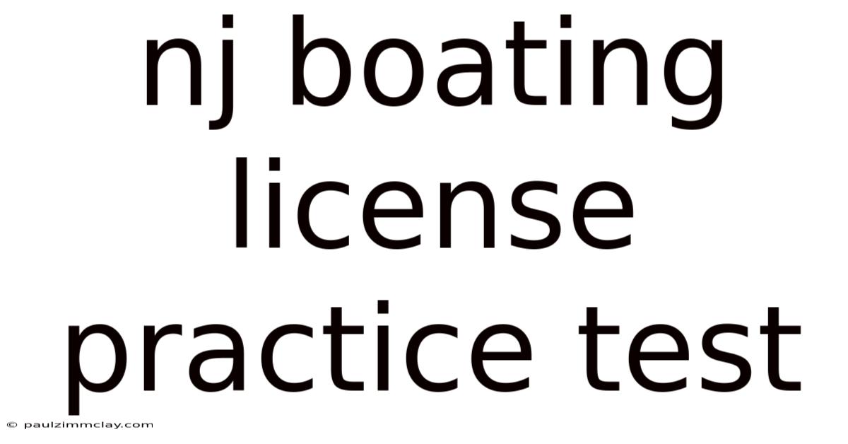 Nj Boating License Practice Test