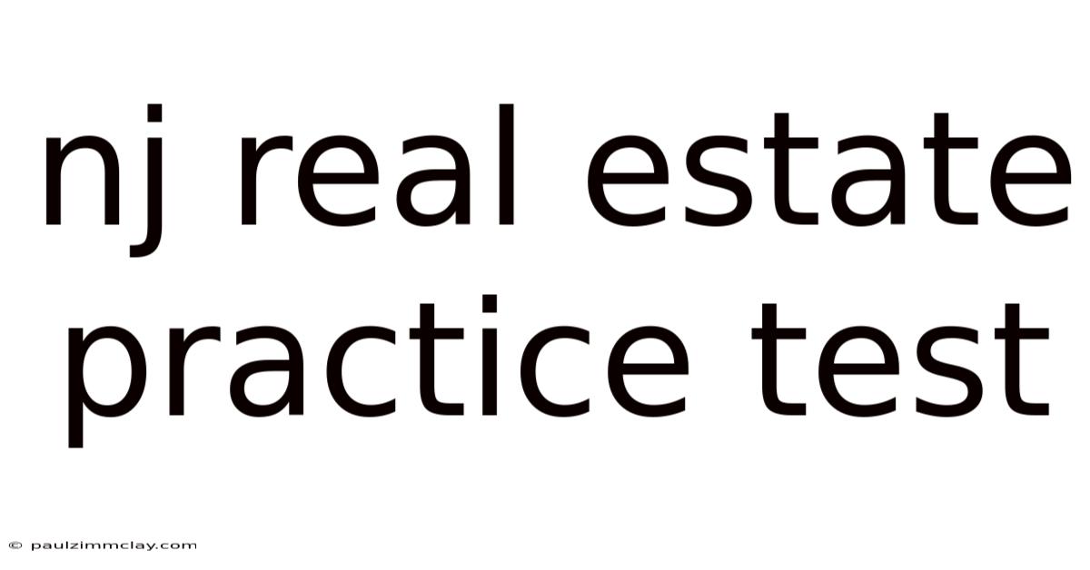 Nj Real Estate Practice Test