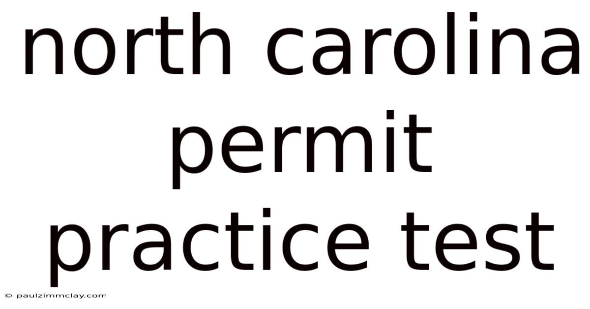 North Carolina Permit Practice Test