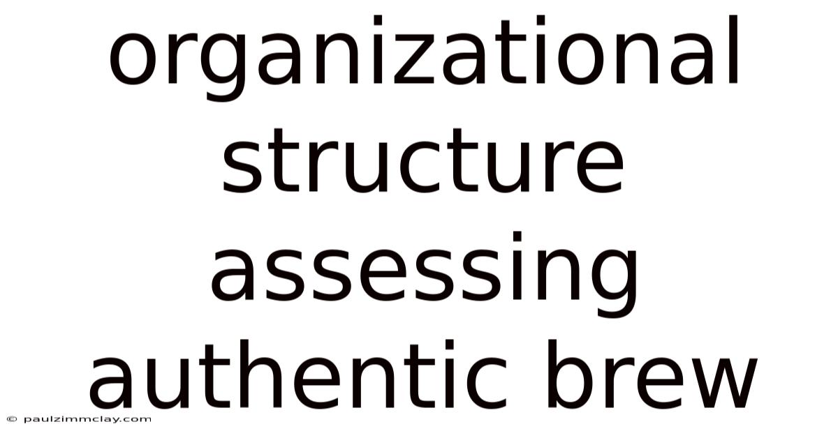 Organizational Structure Assessing Authentic Brew