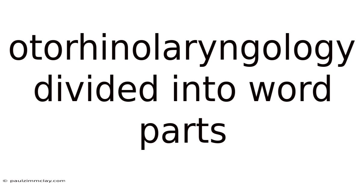 Otorhinolaryngology Divided Into Word Parts