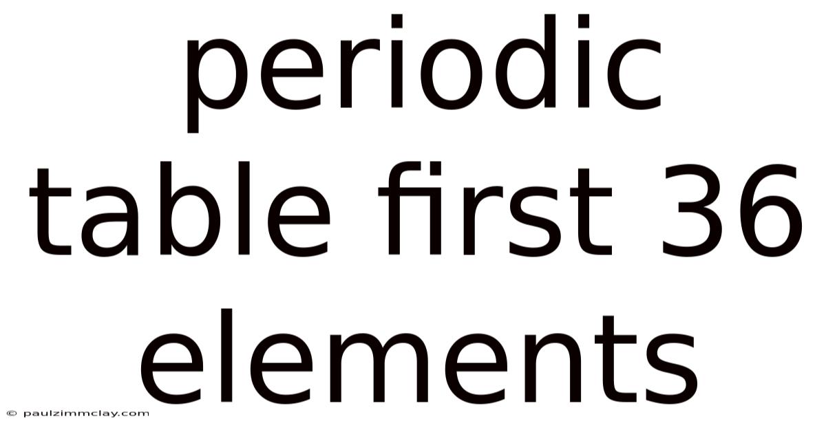 Periodic Table First 36 Elements