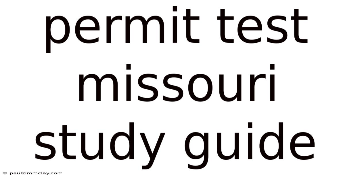 Permit Test Missouri Study Guide
