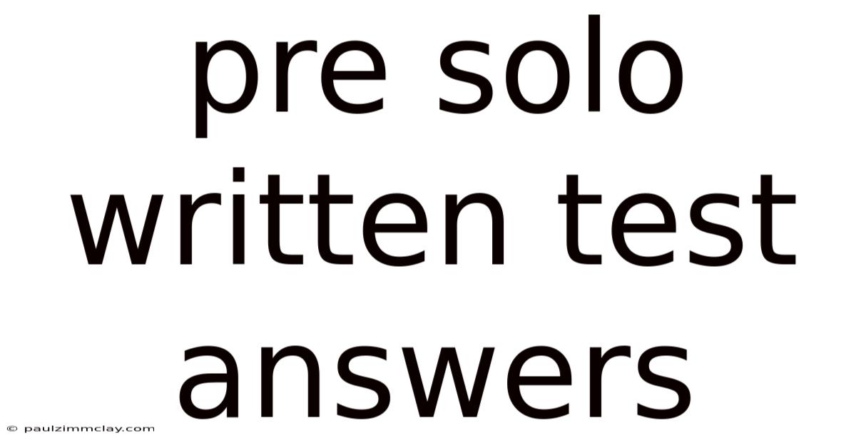 Pre Solo Written Test Answers