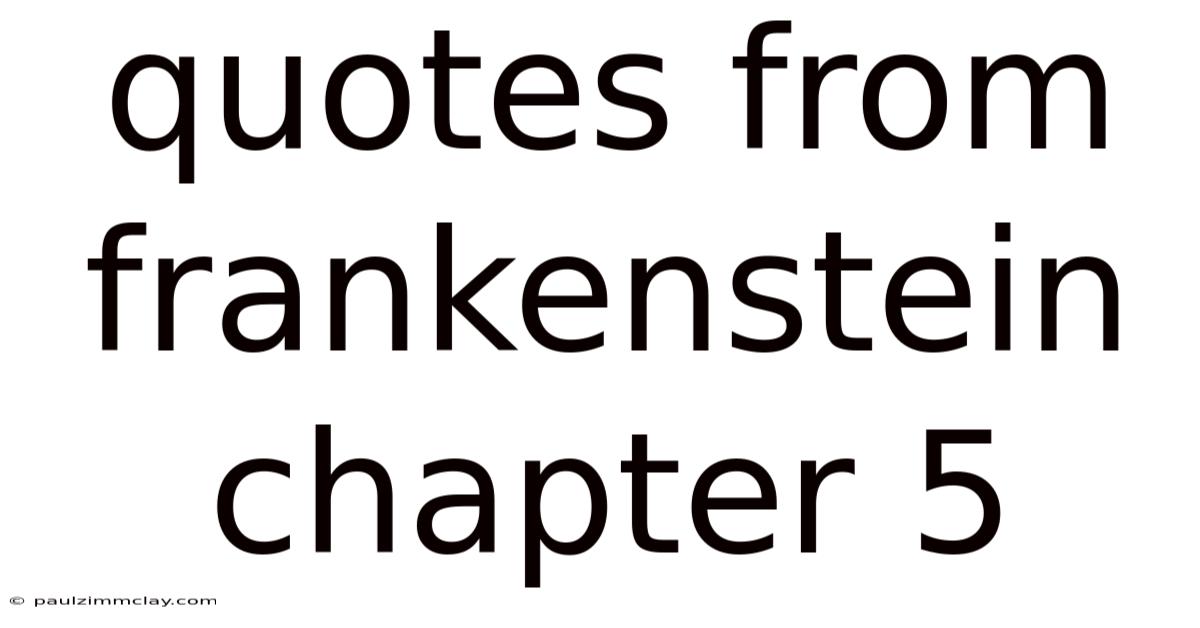 Quotes From Frankenstein Chapter 5