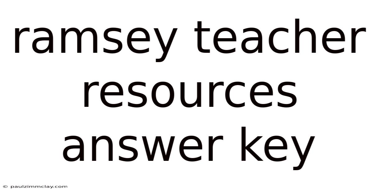 Ramsey Teacher Resources Answer Key